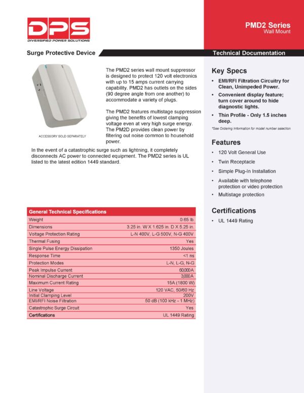A page of the product information for the wireless security system.